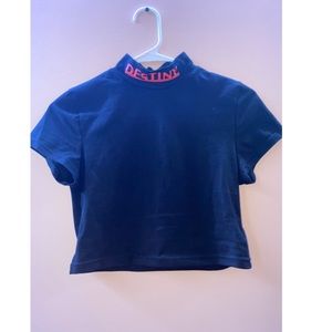 black turtle neck crop top